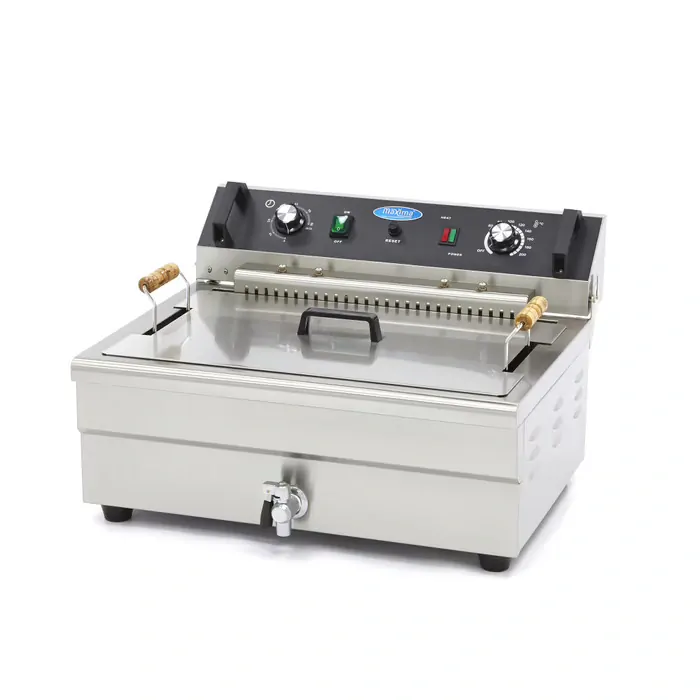 Elektrická fritéza s kohoutkem – 1 x 20 l | MAXIMA 09365020