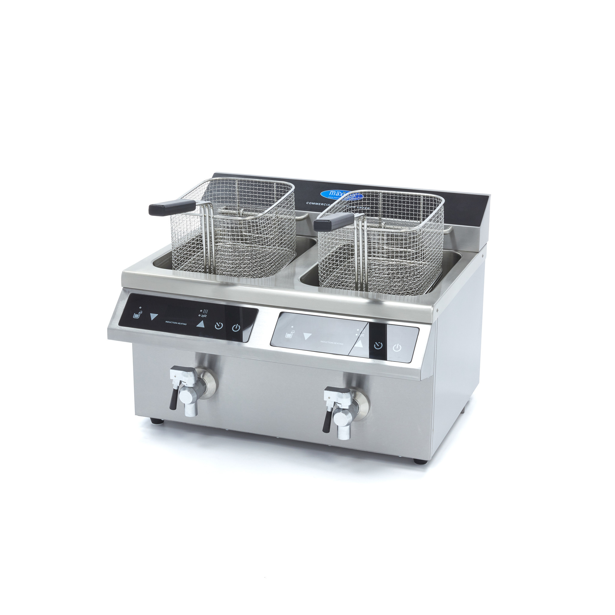 Indukční fritéza s kohoutkem 09371095 – 2 x 8 l | MAXIMA