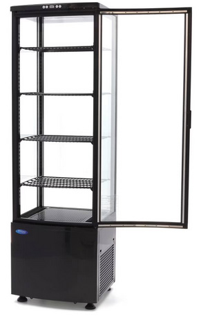 Chladicí vitrína panoramatická, černá Maxima 09400816 