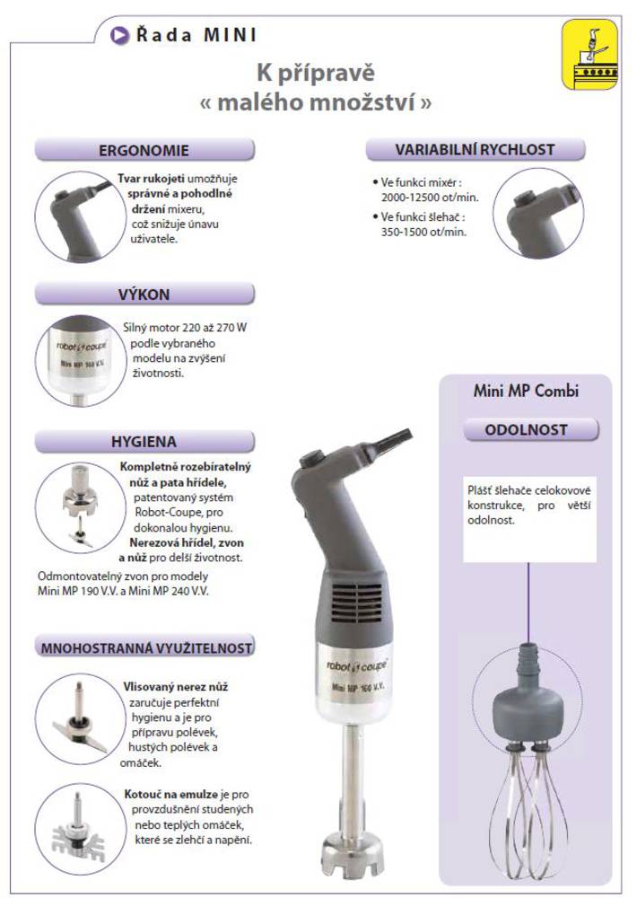ROBOT COUPE MIXER+ŠLEHAČ PONORNÝ Mini MP 190 A COMBI